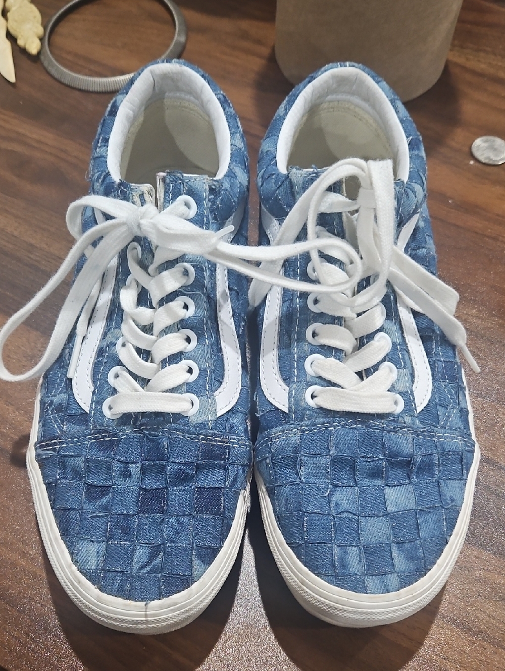 Vans Old Skool Stackform Woven Denim Platform Sneakers
